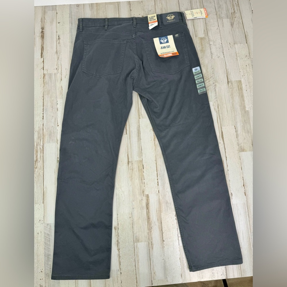 DOCKERS All Seasons Tech Straight Fit Jean Cut Pant Men's Sz 38x32 Heather Gray - Picture 11 of 13